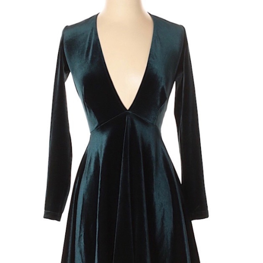 NWT | American Apparel Velvet Deep V Dress - Picture 5 of 5